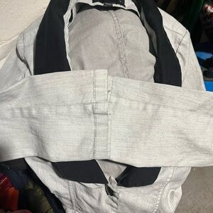 Y2K!ROCK&REPUBLIC Women's LightGrey DenimBlazer Jacket|BlackTuxedo LapelTrimS:12